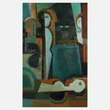 Eckhard Kempin, "Nachtlicht", 1976, Öl auf Pressspanplatte