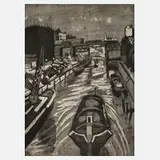 Hans Körnig, "Am Nordhafen in Berlin", 1905, Aquatinta und Strichätzung