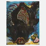 Jürgen Wenzel, "Karpfen", 1950, Radierung und Lithographie auf Bütten