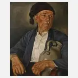 Hans Drechsler, Der Mann mit dem Weinkrug, 1944, Öl auf Hartfaserplatte