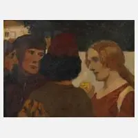 Franz Müller-Münster, Die Verehrer, Öl auf Leinwand