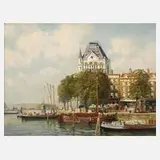 Holländische Stadt by Pieter Johannes A. Wagemans, Öl auf Leinwand, offered Oct 2020