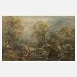 Joseph Haslam Hawksworth, Gebirgslandschaft mit Bach, Aquarell