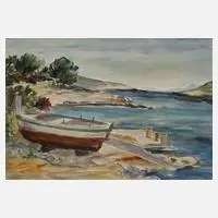 Margot Güntzel, Am Ufer, 1966, Aquarell