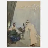 Karl Maria Lechner, Orientalische Szene, 1918, Mischtechnik