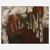 Prof. Heinz Werner, "Birkenweg", 1928, Öl auf Hartfaserplatte