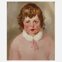 Franz Aumer, Kinderportrait, Öl auf Papier