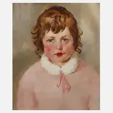 Franz Aumer, Kinderportrait, Öl auf Papier