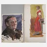 Walter Artus, Zwei Frauenportraits, 1935, Öl auf Leinwand und nicht auf Keilrahmen gespant