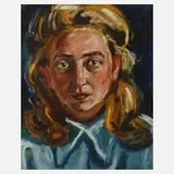 Friedrich Kunitzer, Mädchenportrait, 1948, Öl auf Papier (?)