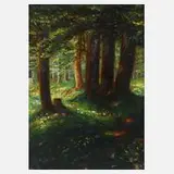 Prof. Heinrich Otto, Waldinneres, Öl auf Karton