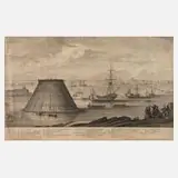 Pierre Fréret, Ausbau des Hafens von Cherbourg, 1785, Kupferstich