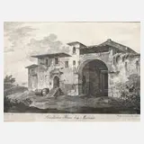 Giovanni II Quaglio, "Ländliches Haus bey Marino", Lithographie