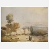 Andreas Achenbach, Landschaftsstudie, Aquarell