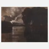 Josef Achleitner, ts am See, Pastell auf Papier und auf Karton kaschiert