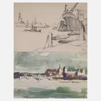 Günther Blechschmidt, Zwei Arbeiten, Gouache über Stift