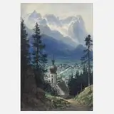 Johann Hering, In den Alpen, Aquarell
