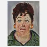 Friedrich Kunitzer, Damenportrait, Mischtechnik und Collage