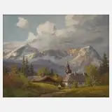 Alexander Reinhardt, Sommer in den Alpen, Gouache