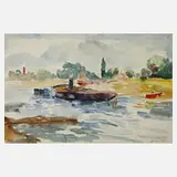 Prof. Bernhard Kretzschmar, Die Elbe bei Dresden, Aquarell