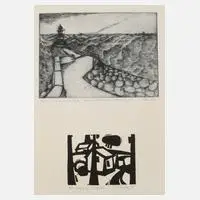 Lothar Rentsch, Zwei Druckgraphiken, Radierung