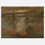 Gerold Schwenke, "Moritzburger Teichlandschaft", Farblinolschnitt