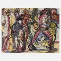 Horst Weber, Figurative Komposition, Farblithographie auf Velin