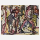 Horst Weber, Figurative Komposition, Farblithographie auf Velin