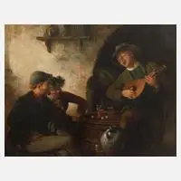 Hans August Lassen, Fröhliche Runde, Öl auf Leinwand