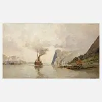 Henry Enfield, Blick ins Sognefjord, Öl auf Leinwand