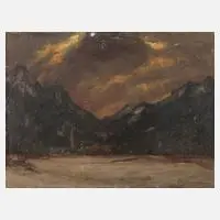 Frank S. Herrmann, "Winterabend", Öl auf Karton