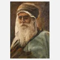 W. Marwan, Araberhäuptling, Öl auf Karton