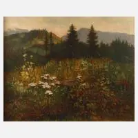 Carl Massmann, Sommerliche Waldlichtung, Öl auf Karton