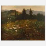 Carl Massmann, Sommerliche Waldlichtung, Öl auf Karton