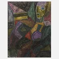 Rudolf Ausleger, Figur im Interieur, Ölkreiden