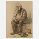 W. Hunt, Sinnender Raucher, Kohle