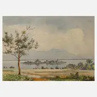 Max Märtens, Blick zur Fraueninsel, Aquarell