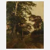 Elisabeth Ankermann, Kutsche im Wald, 1893, Öl auf Leinwand