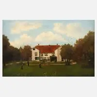 A. Kreuzer, Golfspieler im Park, Öl auf Leinwand