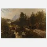 Carl Wahler, Im Gebirge, Öl auf Leinwand