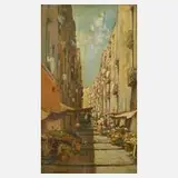 Di Angelo, Gasse in Neapel, Öl auf leinenkaschierter Pappe