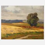 Wilhelm Facklam, Weite Landschaft, Öl auf Hartfaserplatte