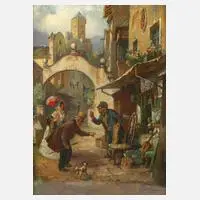 Sepp Frank, Beim Antiquar, 1926, Öl auf Platte