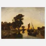 Prof. Karl Heffner, "An der Warnow", Öl auf Leinwand und Keilrahmen