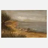 Laurits Larsen, An der Küste, 1921, Öl auf Leinwand
