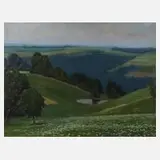Heinrich Otto-Werniger, Sommerlandschaft, Öl auf Pappe
