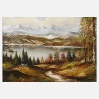 See im Gebirge by Rudi Schneiderbanger, Öl auf Leinwand, offered Nov 2021