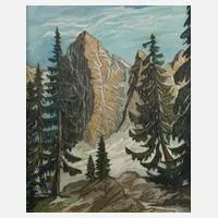 Maximilian Wach-Douane, Gebirgslandschaft, Öl auf Leinwand
