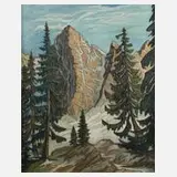 Maximilian Wach-Douane, Gebirgslandschaft, Öl auf Leinwand