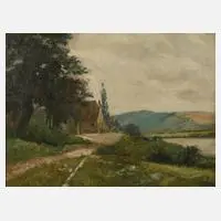 Peter Würth, Flusslandschaft, Öl auf Leinwand